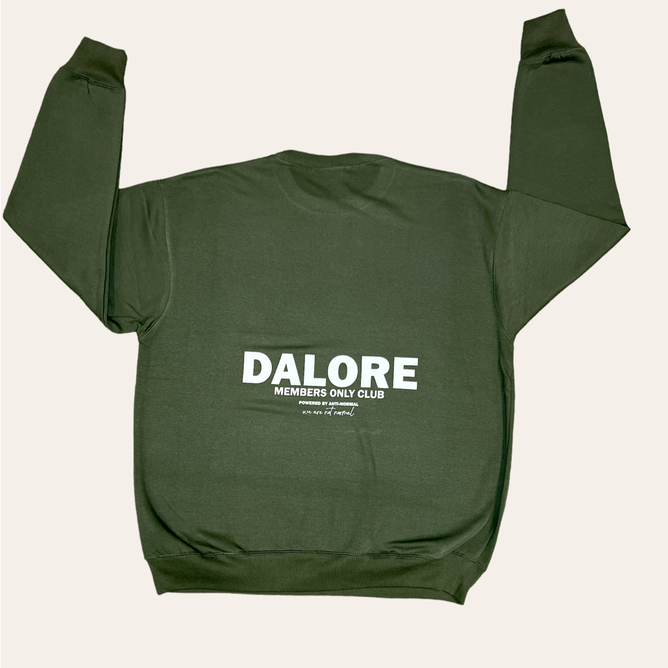 Dalore Olive Green "Members Only" Crewneck