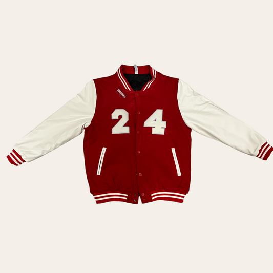 Red Dalore "24" Leather Sleeves Letterman Jacket