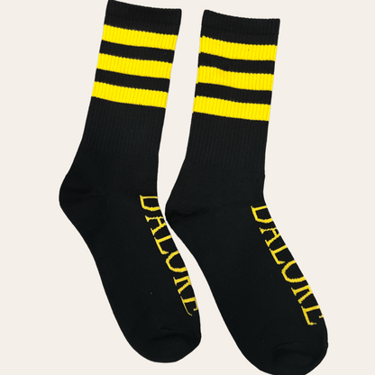 Black & Yellow Classic Dalore Striped Crew Socks