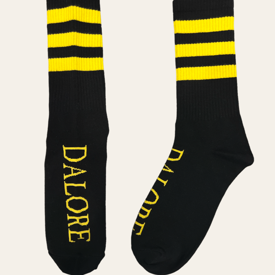 Black & Yellow Classic Dalore Striped Crew Socks