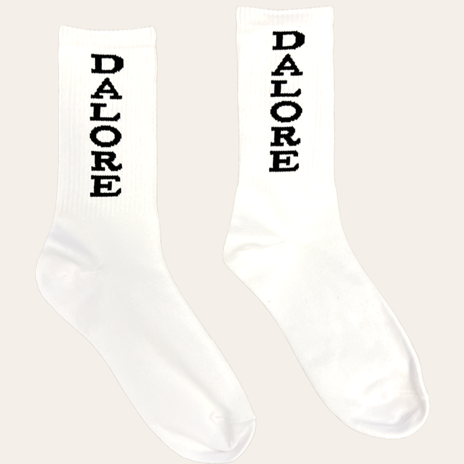 White Dalore Clean Crew Socks