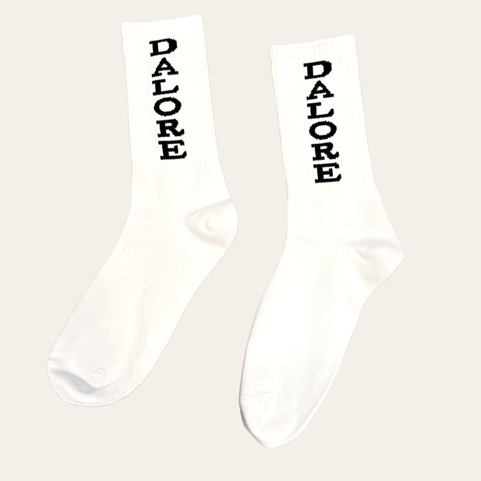 White Dalore Clean Crew Socks