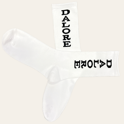 White Dalore Clean Crew Socks