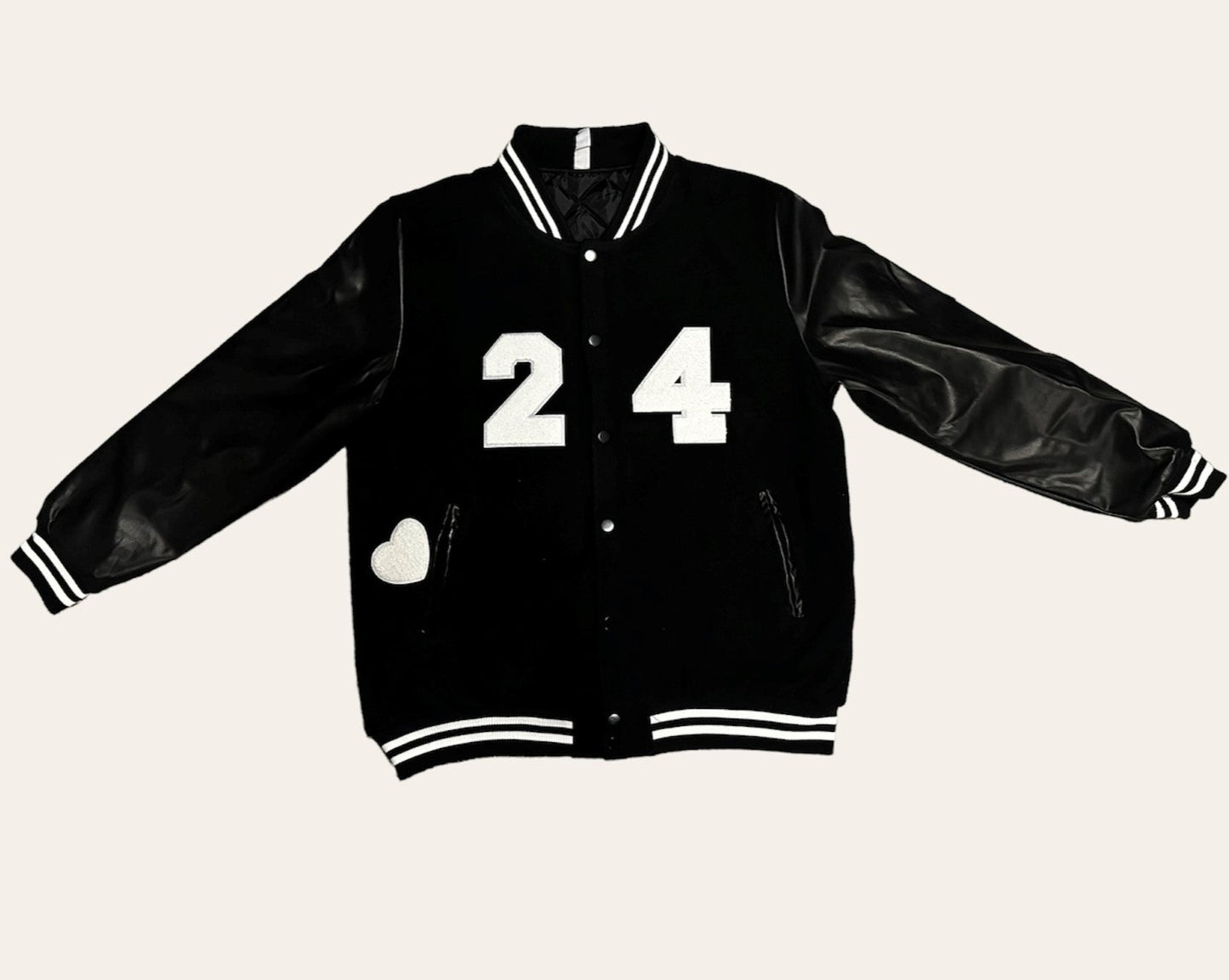 Double Black Dalore "24" Leather Sleeves Letterman Jacket